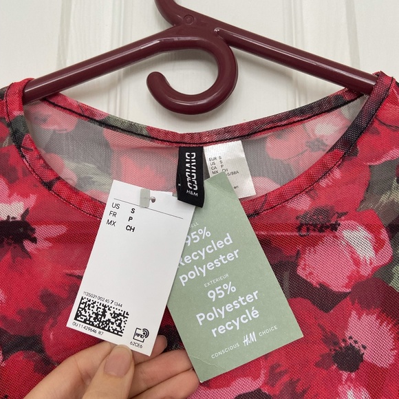 NWT Floral Red H&M Dress - Picture 6 of 10